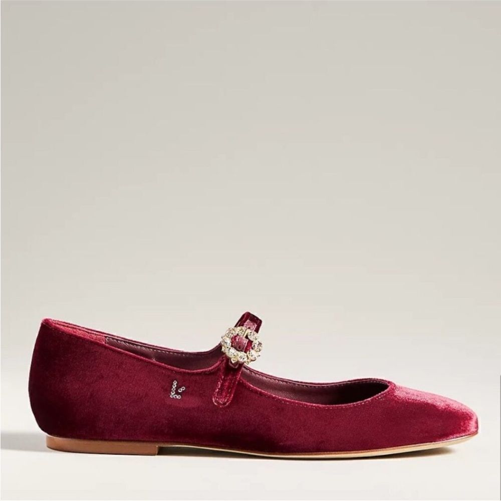 Revolve Larroude Blair Ballet Flat In Wine Velvet